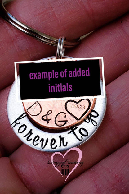 7th Anniversary Gift, Forever to Go Penny Keychain - DAYZEECREATIONZ, PERSONALIZED GIFTS-4