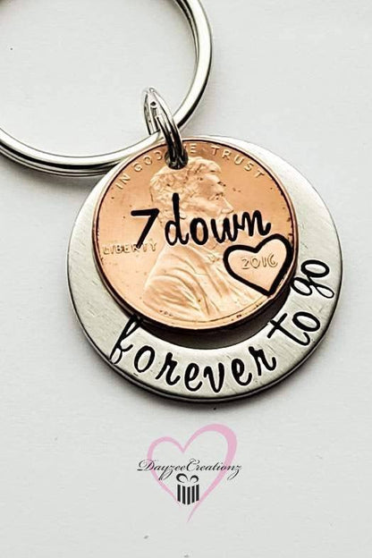 7th Anniversary Gift, Forever to Go Penny Keychain - DAYZEECREATIONZ, PERSONALIZED GIFTS-2