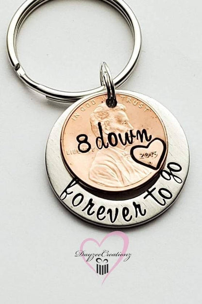 8TH Anniversary Penny Keychain - Forever to Go