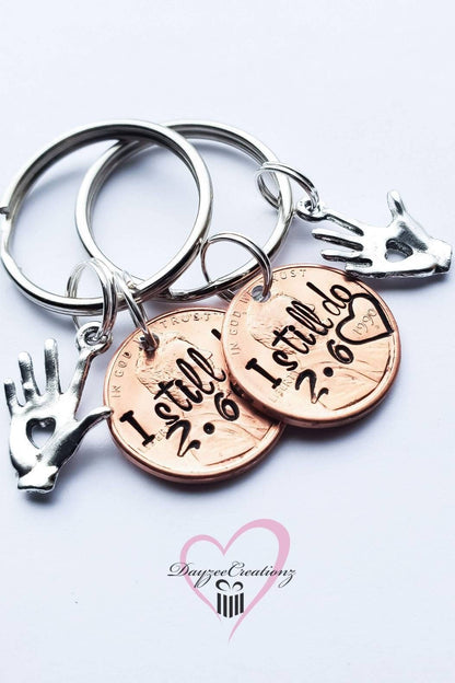 Personalized I Still Do Penny Keychain