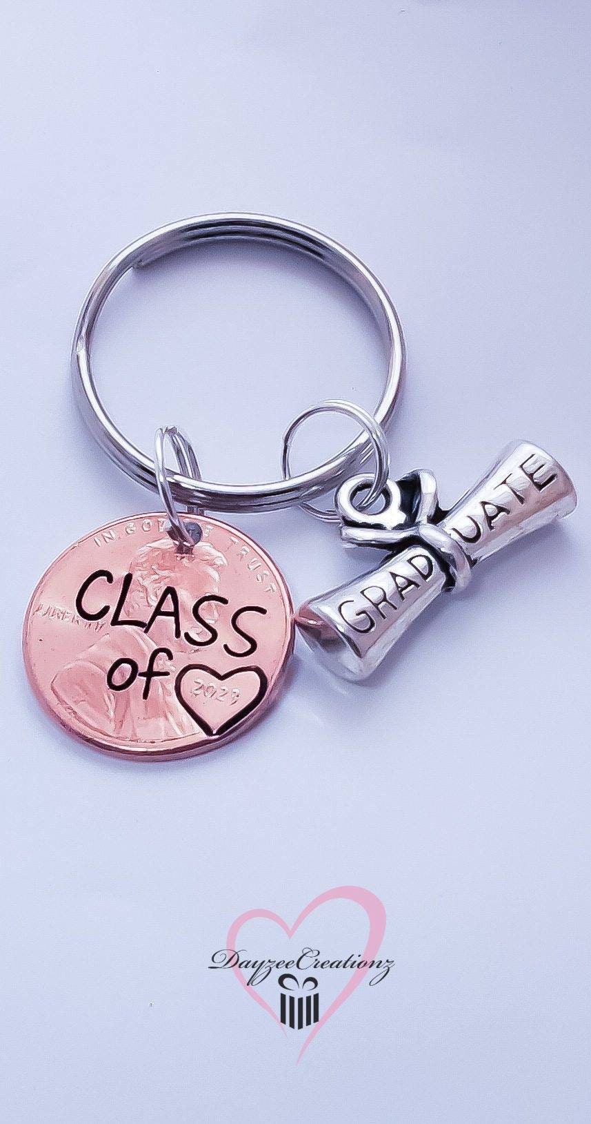 Personalized Graduation Penny Keychain, Class of 2024, Gift, for Her, Him, College, High School, Grad, Best Friend, Bulk, Son, Daughter
