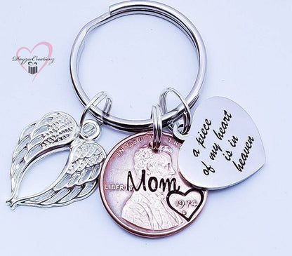 Penny from Heaven Memorial Keychain with Charm(s) shown