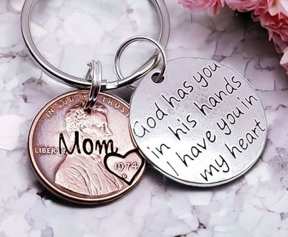 Penny from Heaven Memorial Keychain with Charm(s) shown