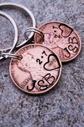 PAIR of 2 Anniversary Penny Keychains
