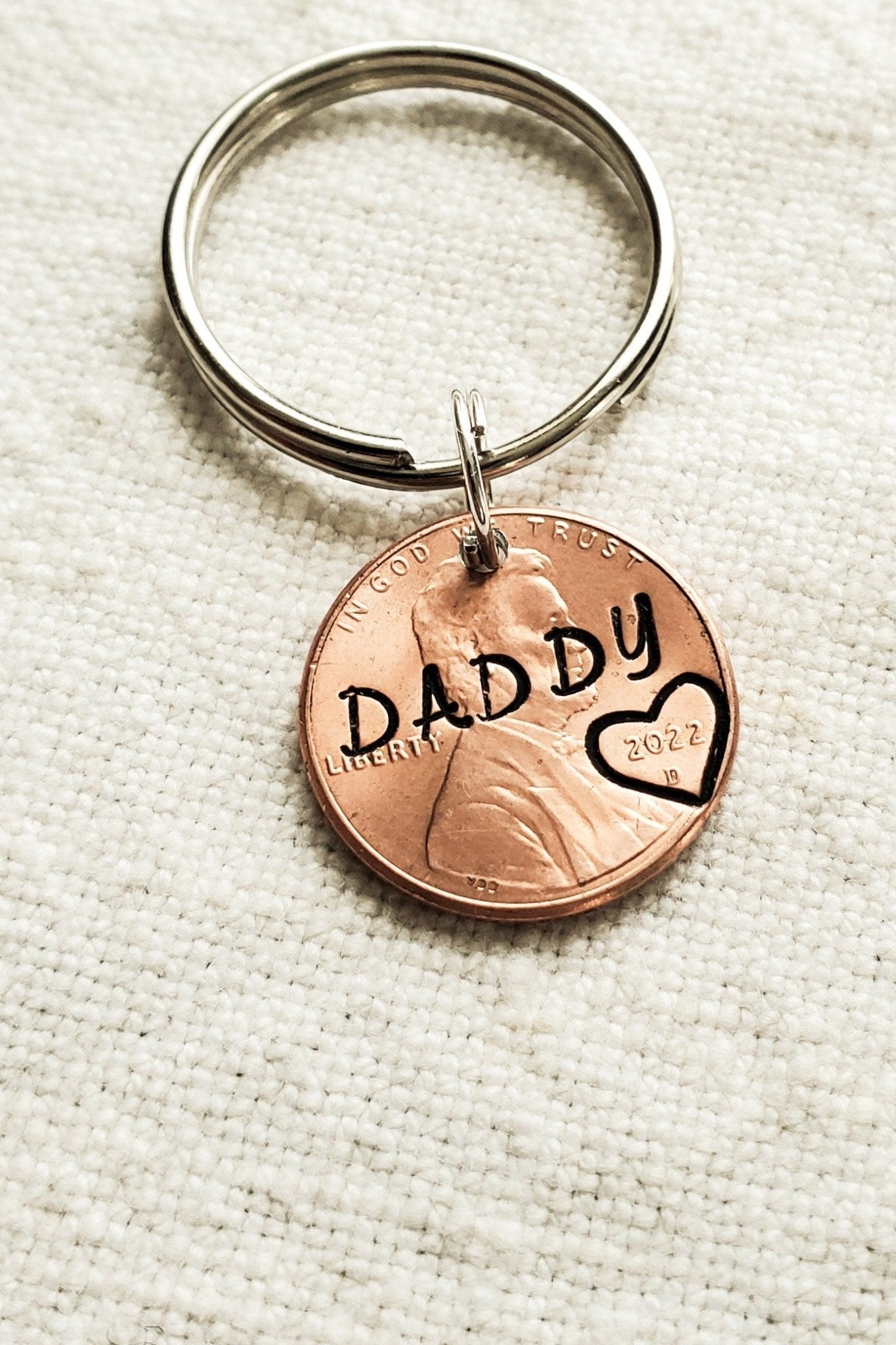 Personalized Dad Penny Keychain